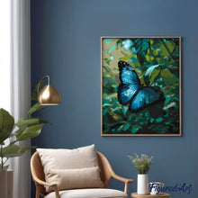 Carica l&#39;immagine nel visualizzatore di Gallery, Dipingere con i numeri - Farfalla Morpho Blu