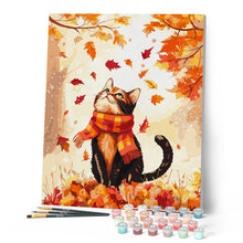 Carica l'immagine nel visualizzatore di Gallery, Dipingere con i numeri - Giocoso gatto autunnale Figured'Art