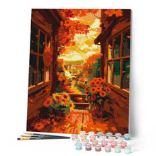 Carica l'immagine nel visualizzatore di Gallery, Dipingere con i numeri - Vista dal balcone in autunno Figured'Art