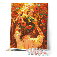 Carica l'immagine nel visualizzatore di Gallery, Dipingere con i numeri - Ragazza con corona autunnale Figured'Art