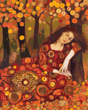 Carica l&#39;immagine nel visualizzatore di Gallery, Dipingere con i numeri - Dama autunnale ispirata a Klimt Figured&#39;Art