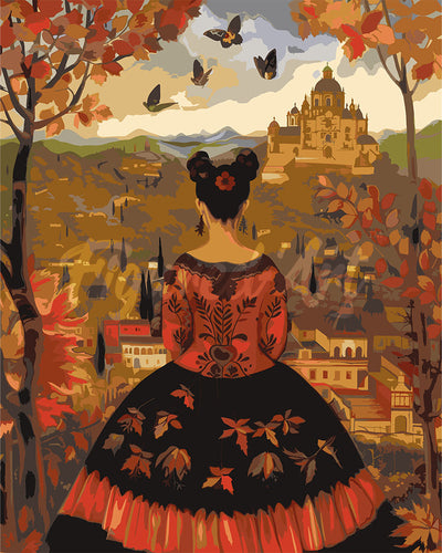 Dipingere con i numeri - Dama autunnale ispirata a Frida Kahlo Figured'Art