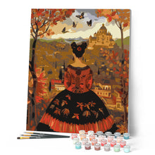 Carica l'immagine nel visualizzatore di Gallery, Dipingere con i numeri - Dama autunnale ispirata a Frida Kahlo Figured'Art