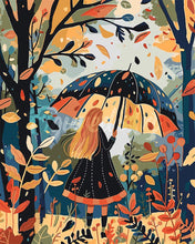 Carica l&#39;immagine nel visualizzatore di Gallery, Dipingere con i numeri - Ragazza sotto la pioggia autunnale Figured&#39;Art