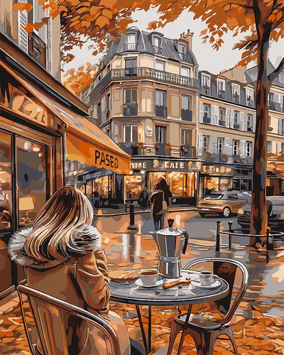 Dipingere con i numeri - L'ora del caffè autunnale Figured'Art
