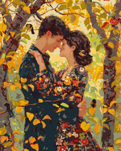 Carica l&#39;immagine nel visualizzatore di Gallery, Dipingere con i numeri - Abbraccio autunnale ispirato a Klimt Figured&#39;Art