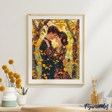 Carica l&#39;immagine nel visualizzatore di Gallery, Dipingere con i numeri - Abbraccio autunnale ispirato a Klimt