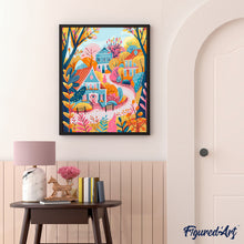 Carica l&#39;immagine nel visualizzatore di Gallery, Dipingere con i numeri - Case colorate autunnali
