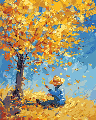 Dipingere con i numeri - Ragazzo autunnale ispirato a Van Gogh Figured'Art