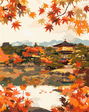 Carica l&#39;immagine nel visualizzatore di Gallery, Dipingere con i numeri - Tempio giapponese sul lago in autunno Figured&#39;Art