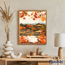 Carica l&#39;immagine nel visualizzatore di Gallery, Dipingere con i numeri - Tempio giapponese sul lago in autunno