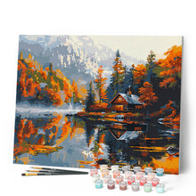 Carica l'immagine nel visualizzatore di Gallery, Dipingere con i numeri - Cottage sul lago in autunno Figured'Art