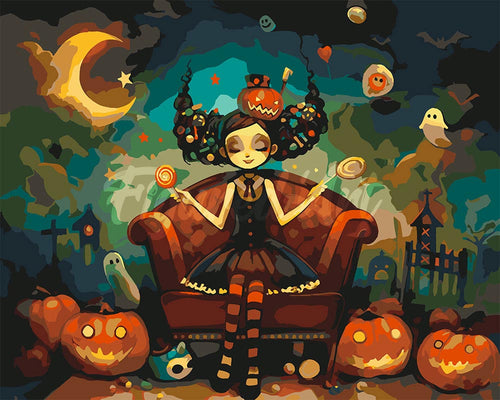 Dipingere con i numeri - Principessa dei dolci di Halloween Figured'Art
