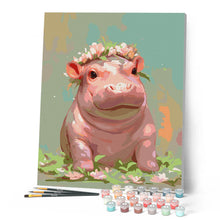 Carica l'immagine nel visualizzatore di Gallery, Dipingere con i numeri - Cucciola di Ippopotamo Figured'Art