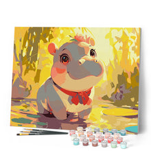 Carica l'immagine nel visualizzatore di Gallery, Dipingere con i numeri - Cucciolo di ippopotamo felice Figured'Art