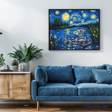 Carica l&#39;immagine nel visualizzatore di Gallery, Dipingere con i numeri - Ippopotamo nella Notte Stellata