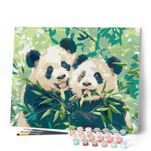 Carica l'immagine nel visualizzatore di Gallery, Dipingere con i numeri - Panda che mangiano bambù Figured'Art