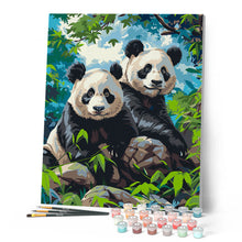 Carica l'immagine nel visualizzatore di Gallery, Dipingere con i numeri - Giganti panda gemelli Figured'Art