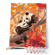 Carica l'immagine nel visualizzatore di Gallery, Dipingere con i numeri - Panda gemelli in Autunno Figured'Art