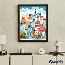 Carica l&#39;immagine nel visualizzatore di Gallery, Dipingere con i numeri - Villaggio da Sogno Blu
