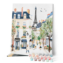 Carica l'immagine nel visualizzatore di Gallery, Dipingere con i numeri - Strada di Parigi ad Acquerello Figured'Art