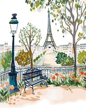 Carica l&#39;immagine nel visualizzatore di Gallery, Dipingere con i numeri - Giardino di Parigi ad Acquerello Figured&#39;Art