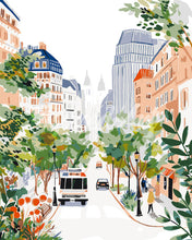 Carica l&#39;immagine nel visualizzatore di Gallery, Dipingere con i numeri - Viale Cittadino ad Acquerello Figured&#39;Art