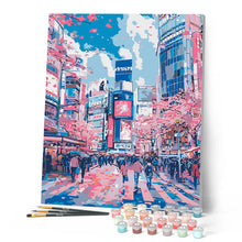 Carica l'immagine nel visualizzatore di Gallery, Dipingere con i numeri - Fiori di Ciliegio a Shibuya Figured'Art