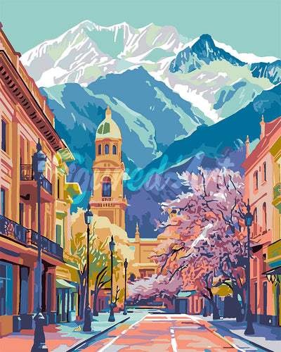 Dipingere con i numeri - Villaggio Alpino Colorato Figured'Art