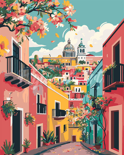 Dipingere con i numeri - Vicolo Mediterraneo Vivace Figured'Art