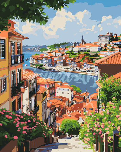 Dipingere con i numeri - Vista sul Fiume di Porto Figured'Art