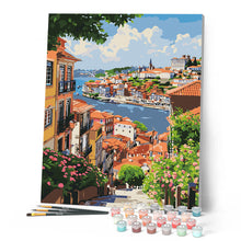 Carica l'immagine nel visualizzatore di Gallery, Dipingere con i numeri - Vista sul Fiume di Porto Figured'Art