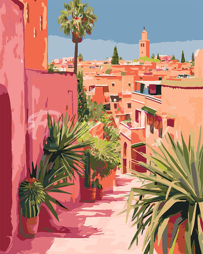 Dipingere con i numeri - Vista sulla Città Marocchina Figured'Art