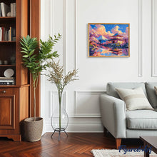 Carica l&#39;immagine nel visualizzatore di Gallery, Dipingere con i numeri - Vista del Tempio con il Monte Fuji
