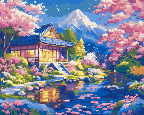 Dipingere con i numeri - Casa Sakura vicino allo Stagno Figured'Art