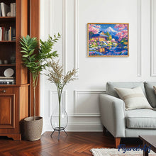 Carica l&#39;immagine nel visualizzatore di Gallery, Dipingere con i numeri - Casa Sakura vicino allo Stagno
