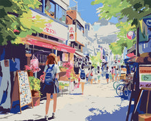 Carica l&#39;immagine nel visualizzatore di Gallery, Dipingere con i numeri - Mattina in un Quartiere Giapponese Figured&#39;Art