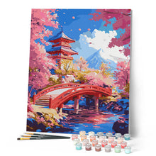 Carica l'immagine nel visualizzatore di Gallery, Dipingere con i numeri - Ponte Rosso e Sakura in Fiore Figured'Art
