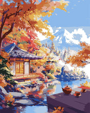 Carica l&#39;immagine nel visualizzatore di Gallery, Dipingere con i numeri - Casa del Tè sul Lago in Autunno Figured&#39;Art