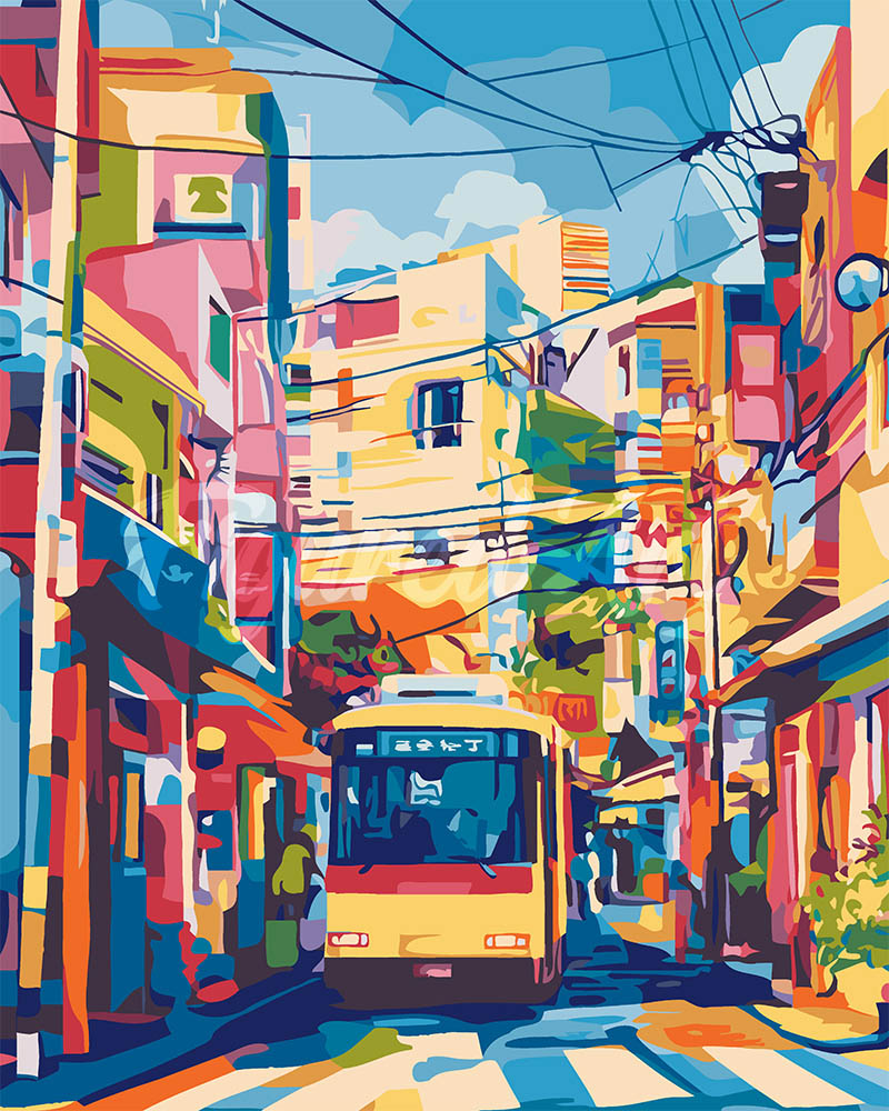 Dipingere con i numeri - Bus a Tokyo Figured'Art