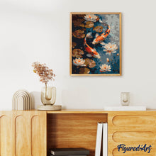 Carica l&#39;immagine nel visualizzatore di Gallery, Dipingere con i numeri - Carpe Koi Vintage e Fiori