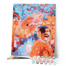 Carica l'immagine nel visualizzatore di Gallery, Dipingere con i numeri - Ragazza in Kimono sotto un Ciliegio in Fiore Figured'Art