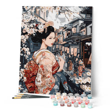 Carica l'immagine nel visualizzatore di Gallery, Dipingere con i numeri - Geisha in una Strada Vintage Figured'Art