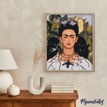 Carica l&#39;immagine nel visualizzatore di Gallery, Dipingere con i numeri - Frida - Autoritratto con collana di spine