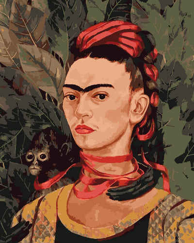 Dipingere con i numeri - Frida - Autoritratto con scimmia 1940 Figured'Art