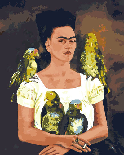 Dipingere con i numeri - Frida - Io e i miei pappagalli Figured'Art