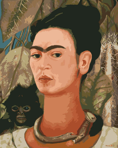 Dipingere con i numeri - Frida - Autoritratto con scimmia 1938 Figured'Art