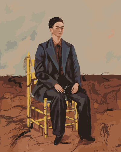 Dipingere con i numeri - Frida - Autoritratto con capelli tagliati Figured'Art