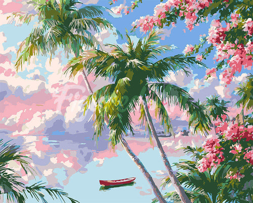 Dipingere con i numeri - Paesaggio da Sogno Tropicale Figured'Art