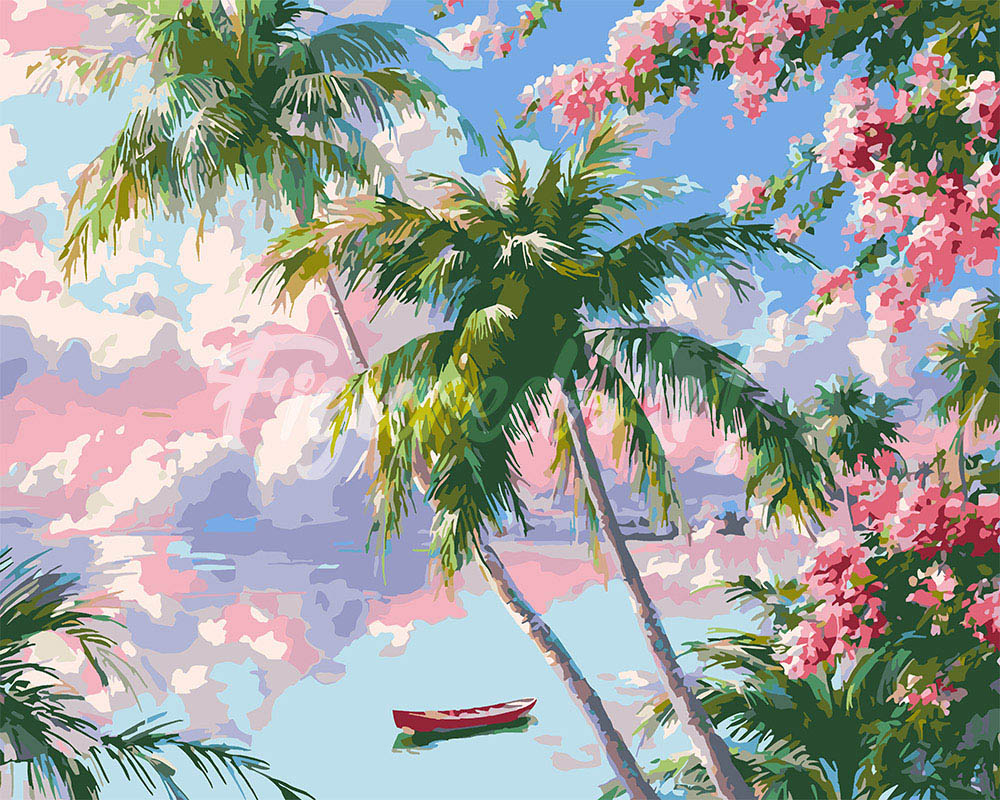 Dipingere con i numeri - Paesaggio da Sogno Tropicale Figured'Art